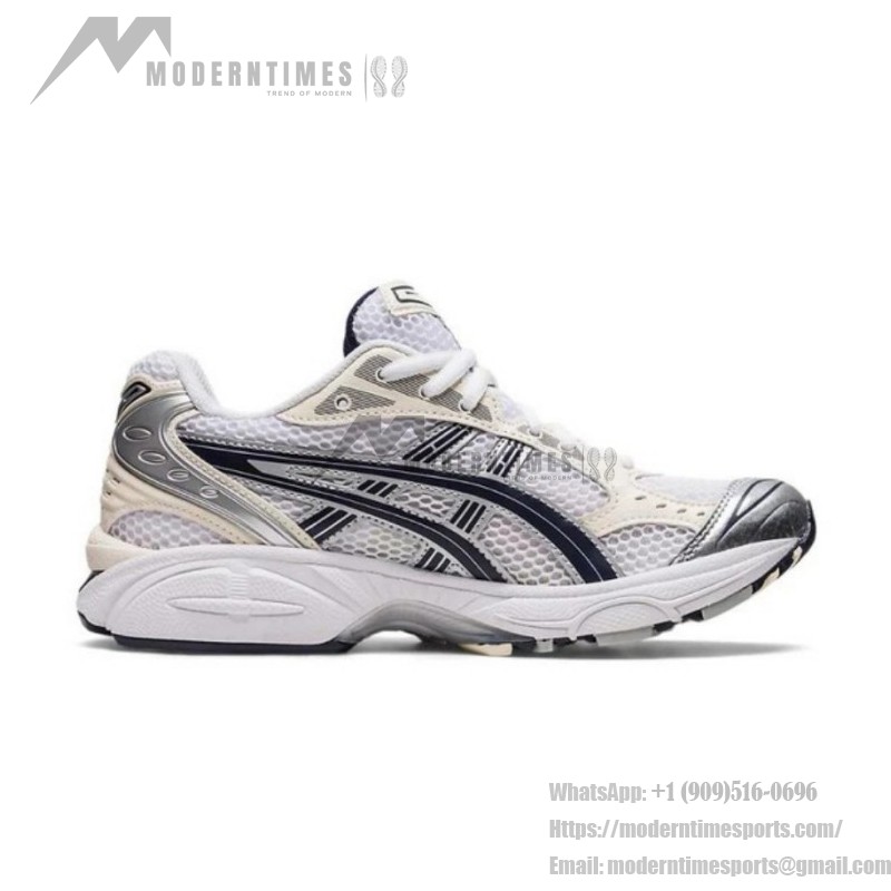 ASICS ゲルカヤノ 14 ホワイト シルバー – メンズ レトロランニングスニーカー ASICS ゲルカヤノ 14 ホワイト シルバー スニーカー(ゲルクッション搭載)