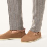 Loro Piana Venice Walk Loafer Men’s Shoes in Dark Birch Suede – Luxury Slip-On FAN1318-H15D