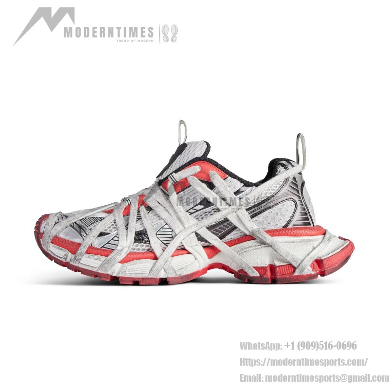 Balenciaga レッドホワイト ランナー スニーカー – 型番 778698W3XLL1261 バレンシアガ ランナー スニーカー 778698W3XLL1261 赤白 フューチャリスティック 厚底