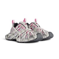Balenciaga Runner Sneakers 778697W3XLL9115 – Pink Silver Futuristic Chunky Mesh Shoes for Men & Women