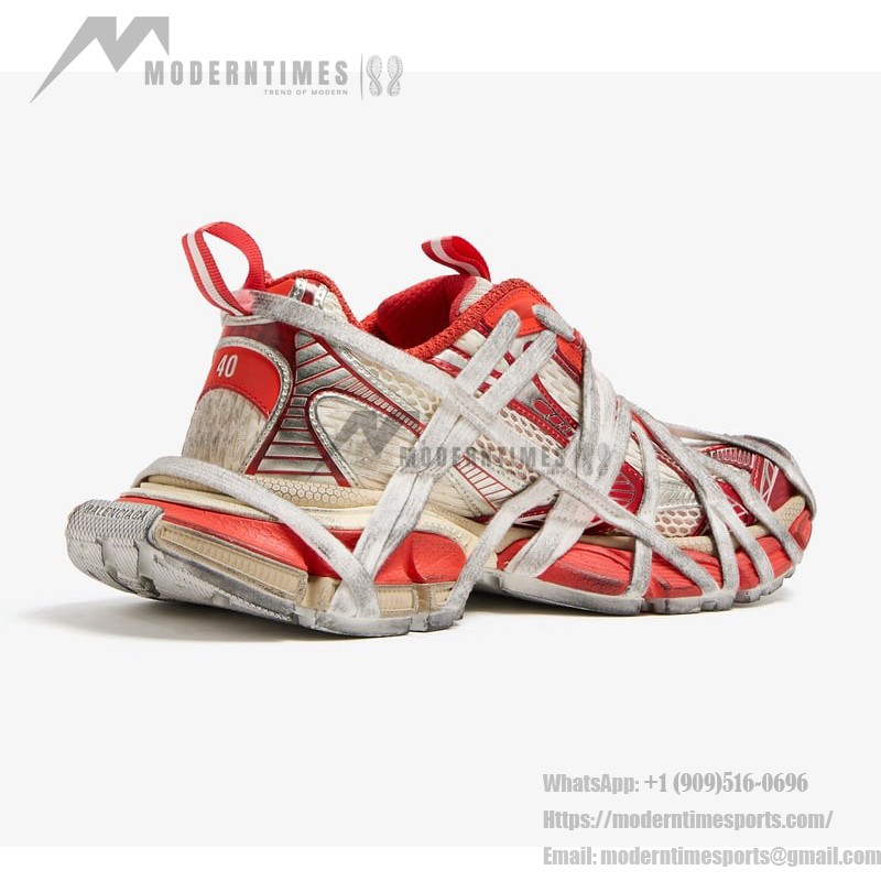 Balenciaga Runner Red White Mesh Sneakers – Model 778697W3XLL7597 Balenciaga Runner Sneakers Red White 778697W3XLL7597 – Futuristic Chunky Unisex Shoes