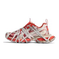 Balenciaga Runner Sneakers 778697w3xll7597 – Red White Chunky Futuristic Mesh Shoes for Men & Women