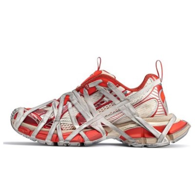 Balenciaga Runner Sneakers 778697w3xll7597 – Red White Chunky Futuristic Mesh Shoes for Men & Women
