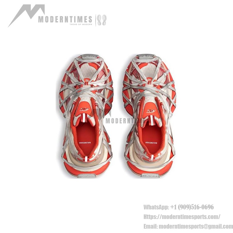 Balenciaga Runner Red White Mesh Sneakers – Model 778697W3XLL7597 Balenciaga Runner Sneakers Red White 778697W3XLL7597 – Futuristic Chunky Unisex Shoes