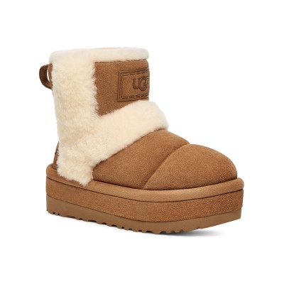 UGG レディース プラットフォームアンクルブーツ 1144046 - 冬の快適さとスタイルを備えたチェスナットシープスキン