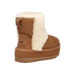 UGG レディースプラットフォームアンクルブーツ 1144046 - 冬のチェスナットシープスキンブーツ UGG レディースプラットフォームアンクルブーツ 1144046 チェスナットシープスキン裏地付き