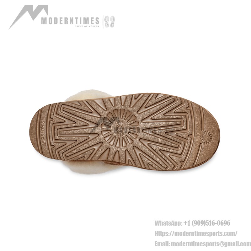 UGG レディースプラットフォームアンクルブーツ 1144046 - 冬のチェスナットシープスキンブーツ UGG レディースプラットフォームアンクルブーツ 1144046 チェスナットシープスキン裏地付き