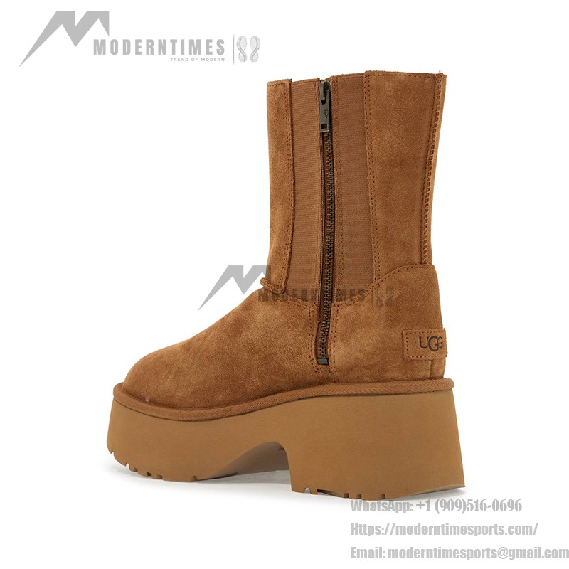 UGG クラシック ツイン シーム ニューハイツ プラットフォーム ブーツ - チェスナット 1158313 UGG レディース クラシック ツイン シーム ニューハイツ プラットフォーム ブーツ チェスナット