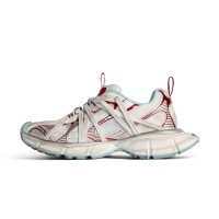 Balenciaga Runner Sneakers White Red Blue 825601W3XCH1614 – Deconstructed Mesh Chunky Sole Streetwear Shoes
