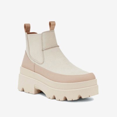 UGG ウィメンズ ブリスベン チェルシー ブーツ シーソルト 1143842-SSAL - 毎日の快適さのためのスタイリッシュなスエードプラットフォームブーツ