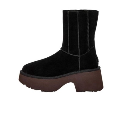 UGG 1158313 W Classic Twin Seam New Heights ブラックスエード プラットフォームブーツ - トレンディで快適な冬用シューズ