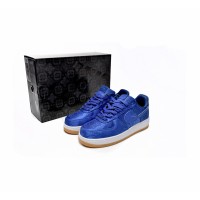 CLOT x ナイキ エア フォース 1 'ロイヤルユニバーシティブルーシルク' - 隠れたパターンとガムソールが特徴の限定ブルーシルクスニーカー | CJ5290-400