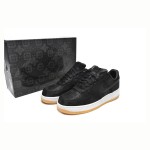 CLOT x ナイキ エア フォース 1 'ブラックシルク' - プレミアムブラックスニーカー CLOT x ナイキ エア フォース 1 'ブラックシルク' - 隠れたパターンとガムソールが特徴のブラックスニーカー
