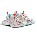 Balenciaga Runner White Red Mesh Leather Sneakers 825601W3XCH1614 Balenciaga Runner Sneakers White Red Side View