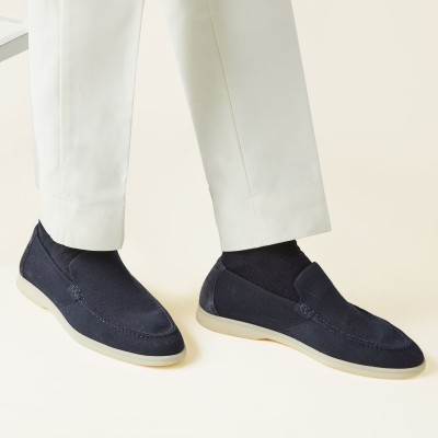 Loro Piana Summer Knitted Walk FAM1581-W000 Men – Navy Blue Luxury Casual Shoes