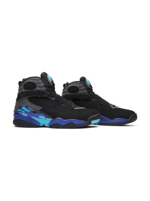 Air Jordan 8 Retro "Aqua" 305381-025 - Classic Black and Aqua High-Top Basketball Sneakers