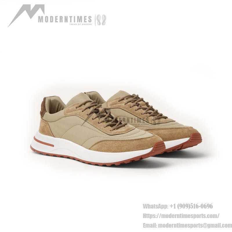 Loro Piana Week End Walk Sneker FAP9780-H785 Beige Leather Sneakers Front View
