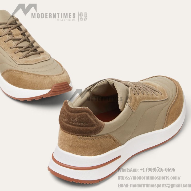 Loro Piana Week End Walk Sneker FAP9780-H785 Beige Leather Sneakers Front View
