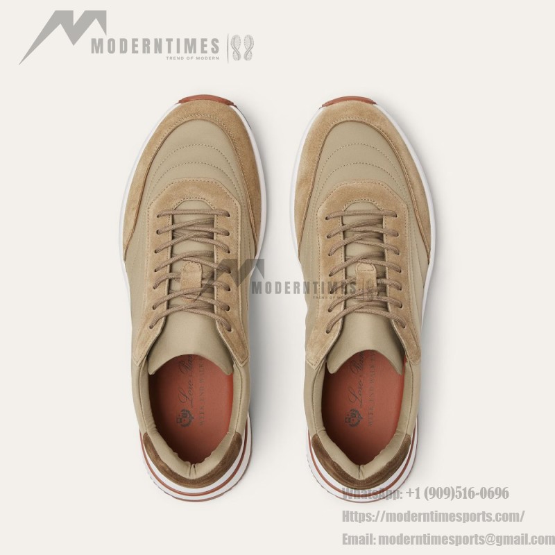 Loro Piana Week End Walk Sneker FAP9780-H785 Beige Leather Sneakers Front View