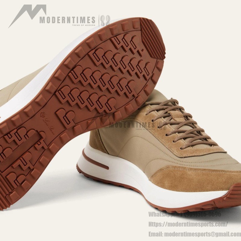 Loro Piana Week End Walk Sneker FAP9780-H785 Beige Leather Sneakers Front View