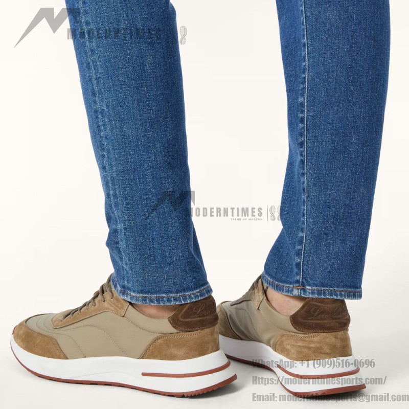 Loro Piana Week End Walk Sneker FAP9780-H785 Beige Leather Sneakers Front View