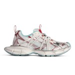 Balenciaga Runner White Red Mesh Leather Sneakers 825601W3XCH1614 Balenciaga Runner Sneakers White Red Side View