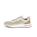 Loro Piana FAM1718-F6II Beige Leather Sneakers Loro Piana FAM1718-F6II Beige Sneakers Front View with Brown Detailing