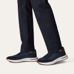 Loro Piana Week End Walk Sneaker FAP9780-W000 Navy Blue Suede Sneakers Loro Piana Week End Walk Sneaker FAP9780-W000 Navy Blue Suede Sneakers Front View