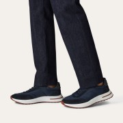 Loro Piana Week End Walk Sneaker FAP9780-W000 Navy Blue Suede Shoes – Luxury Comfort for Everyday Wear
