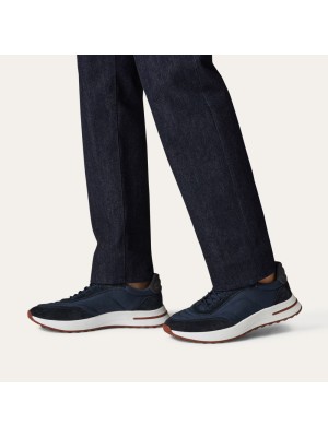 Loro Piana Week End Walk Sneaker FAP9780-W000 Navy Blue Suede Shoes – Luxury Comfort for Everyday Wear