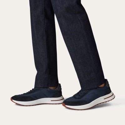 Loro Piana Week End Walk Sneaker FAP9780-W000 Navy Blue Suede Shoes – Luxury Comfort for Everyday Wear