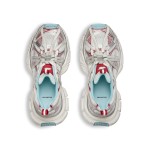 Balenciaga Runner White Red Mesh Leather Sneakers 825601W3XCH1614 Balenciaga Runner Sneakers White Red Side View