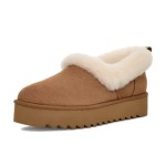 UGG レディース プラットフォームモカシン 1166733 - 冬用チェスナットシープスキン折り返しカラー付きモカシン UGG レディース プラットフォームモカシン 1166733 チェスナットシープスキン折り返しカラー付き