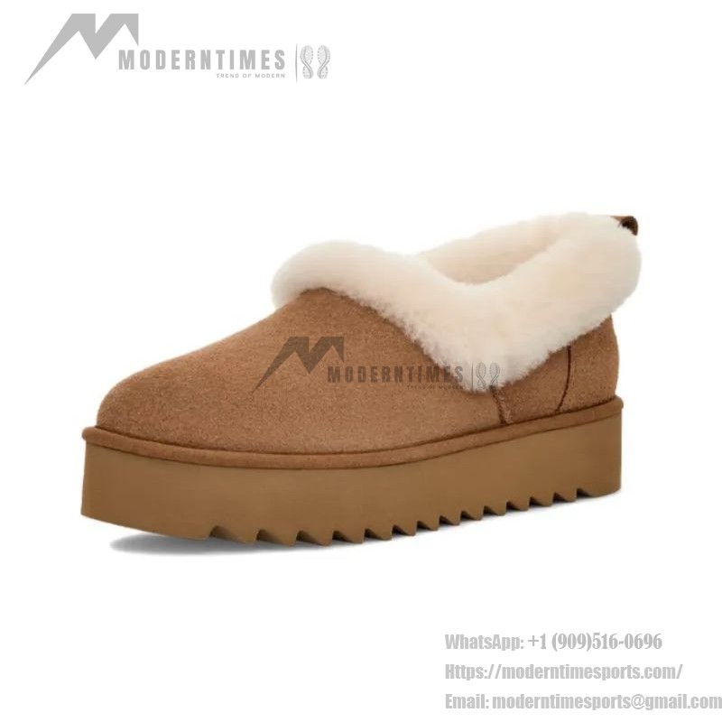 UGG レディース プラットフォームモカシン 1166733 - 冬用チェスナットシープスキン折り返しカラー付きモカシン UGG レディース プラットフォームモカシン 1166733 チェスナットシープスキン折り返しカラー付き