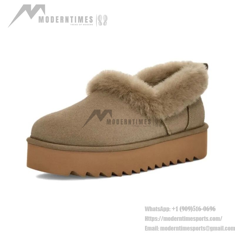 UGG レディース プラットフォームモカシン 1166733 - 冬用ベージュシープスキン折り返しカラー付きモカシン UGG レディース プラットフォームモカシン 1166733 ベージュシープスキン折り返しカラー付き