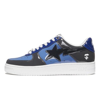 BAPE STA ブラック＆ブルーコンボスニーカー 1H20-191-046-BLUE｜大胆なストリートウェアスタイル