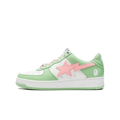 BAPE STA グリーン＆ピンクカラーブロックスニーカー 1H70-291-005-GREEN｜春夏にぴったりのストリートウェア