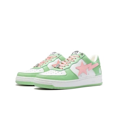 BAPE STA グリーン＆ピンクカラーブロックスニーカー 1H70-291-005-GREEN｜春夏にぴったりのストリートウェア