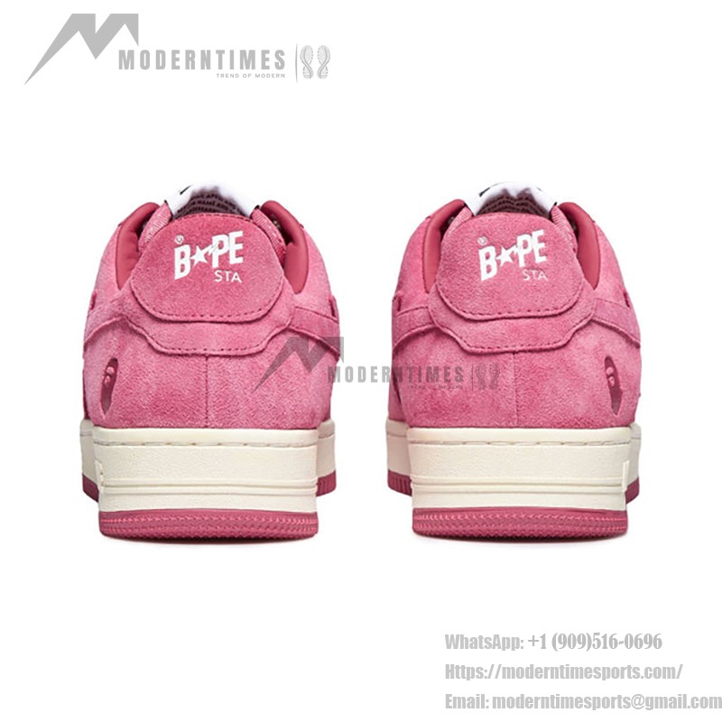 BAPE STA ピンクローズスエードスニーカー 1H70-191-004-PINK ピンクローズスエード素材のBAPE STAスニーカー、スターのロゴ付き