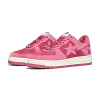 BAPE STA ピンクローズスエードスニーカー 1H70-191-004-PINK｜洗練されたストリートウェアエレガンス