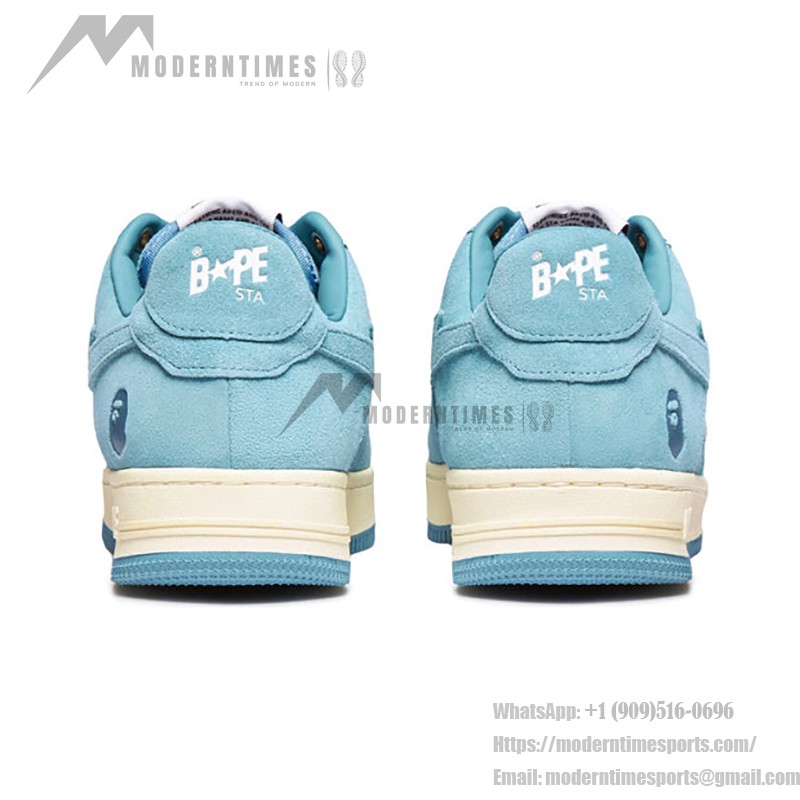 BAPE STA スカイブルースエードスニーカー 1H70-191-004-BLUE スカイブルースエード素材のBAPE STAスニーカー、スターのロゴ付き