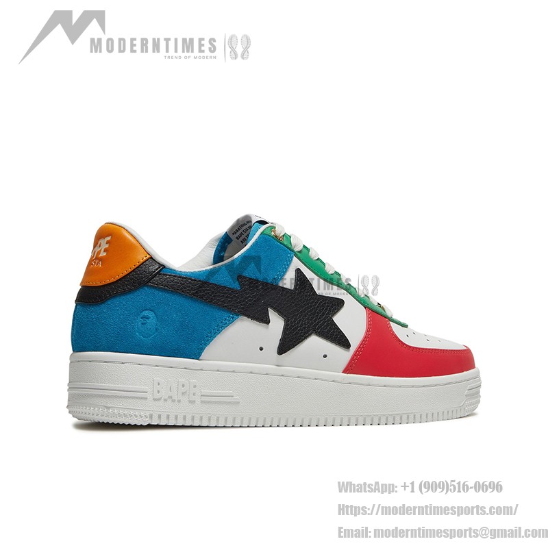 BAPE STA 東京ローマルチカラースニーカー BAPESTA-TOKYO-LOW 鮮やかなカラーブロックデザインのBAPE STA 東京ローマルチカラースニーカー