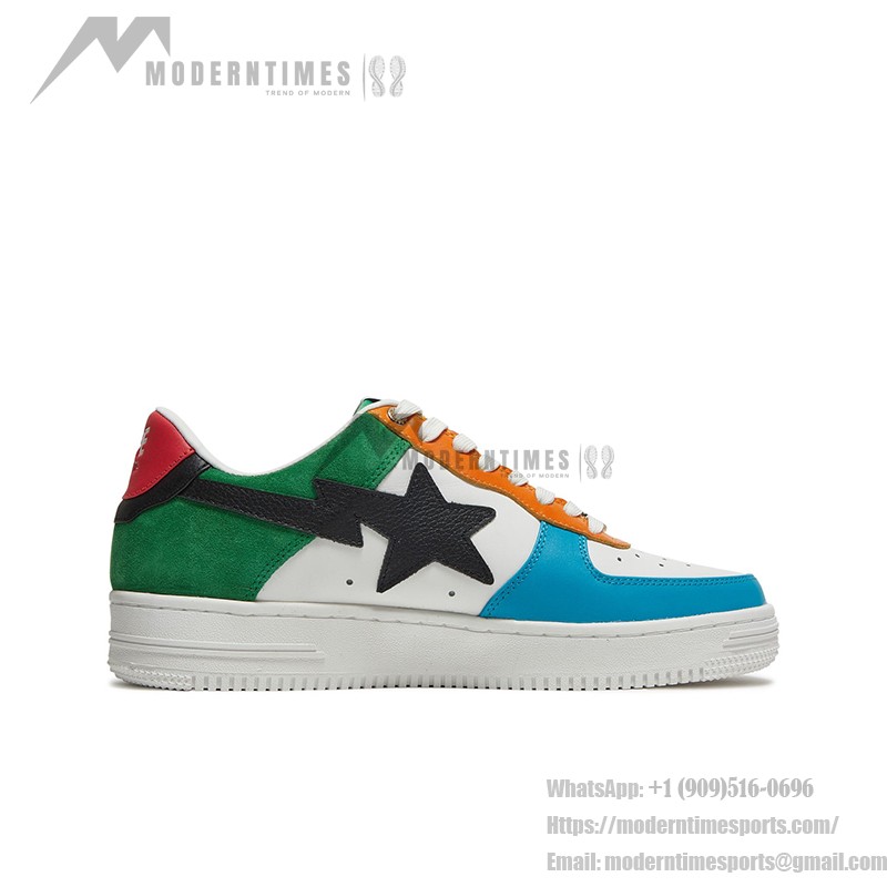 BAPE STA 東京ローマルチカラースニーカー BAPESTA-TOKYO-LOW 鮮やかなカラーブロックデザインのBAPE STA 東京ローマルチカラースニーカー