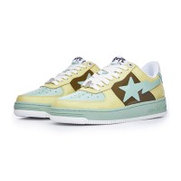 BAPE STA イエロー・ブラウン・グリーンスニーカー 1I80-191-006-YGB｜爽やかなストリートウェアデザイン