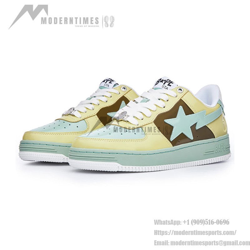 BAPE STA イエロー・ブラウン・グリーンスニーカー 1I80-191-006-YGB BAPE STA イエロー・ブラウン・グリーンスニーカー、鮮やかなデザイン