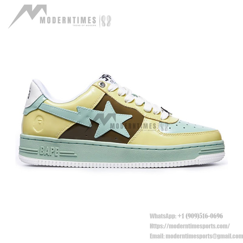 BAPE STA イエロー・ブラウン・グリーンスニーカー 1I80-191-006-YGB BAPE STA イエロー・ブラウン・グリーンスニーカー、鮮やかなデザイン