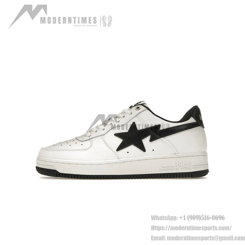 BAPE STA x JJJJound ブラック&ホワイトスニーカー 1I73-191-912-BLACK ミニマルなデザインのBAPE STA x JJJJound ブラック&ホワイトスニーカー