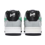 BAPE STA グレー・ブラック・ミントスニーカー 1H70-191-002 エンボス加工とミントスターのロゴを備えたBAPE STA グレー・ブラック・ミントスニーカー