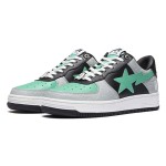 BAPE STA グレー・ブラック・ミントスニーカー 1H70-191-002 エンボス加工とミントスターのロゴを備えたBAPE STA グレー・ブラック・ミントスニーカー
