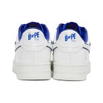 BAPE STA ホワイト&ネイビーブルースニーカー 001FWJ302017I-NVY シグネチャースターロゴ付きBAPE STA ホワイト&ネイビーブルースニーカー